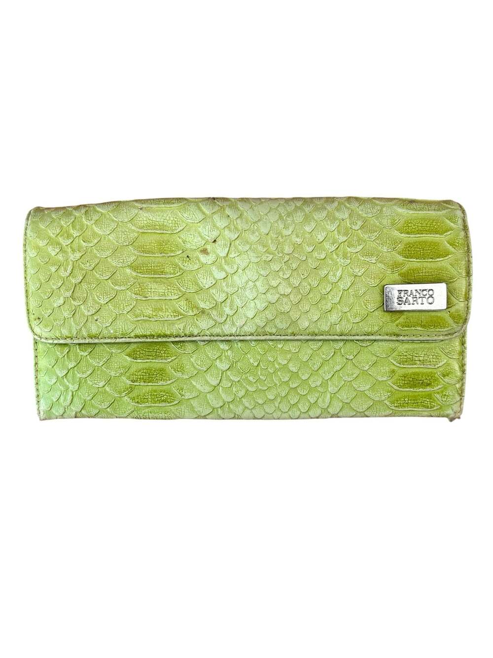 Franco Sarto lime green snake-embossed faux leather wallet Z35